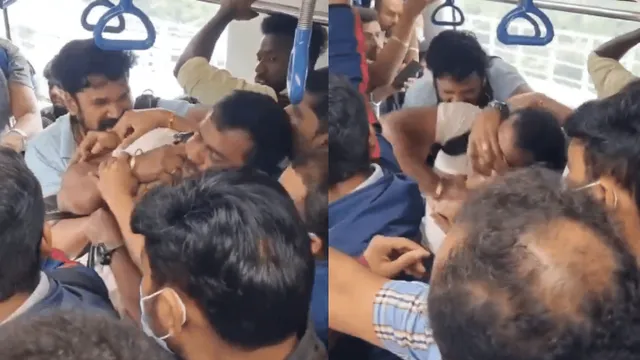 delhi-metrolike-drama-erupts-in-bengaluru-metro-as-passengers-fight-over-push-and-pull-viral-video